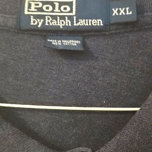Polo by Ralph Lauren Men's Dark Gray/Navy Polo Shirt  XXL